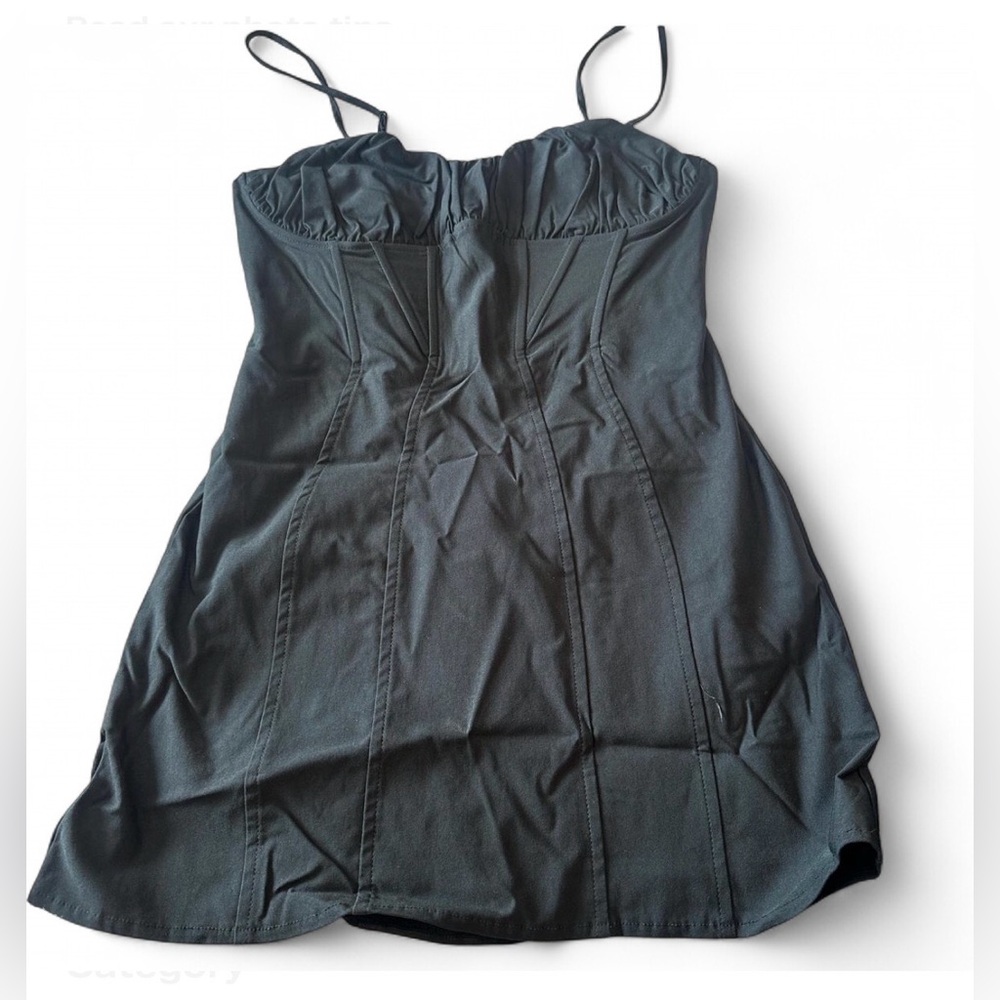 La Hearts Black Corset Skater Dress
